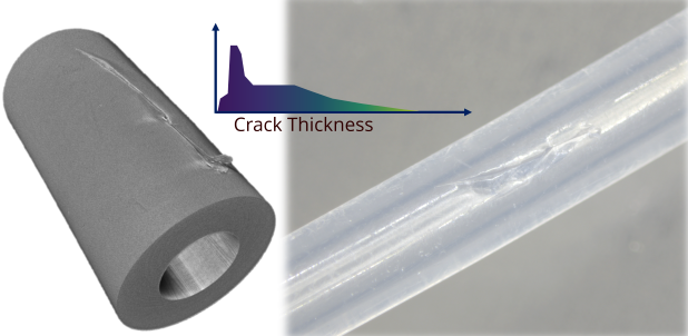 Crack thickness from micro-CT